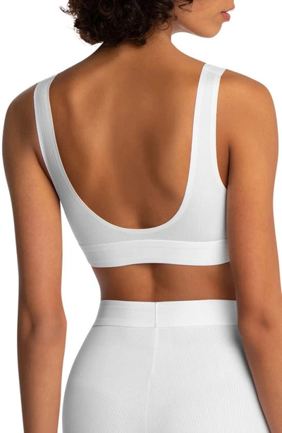 Wolford Beauty Cotton Scoop Neck Bralette In 104 Pearl