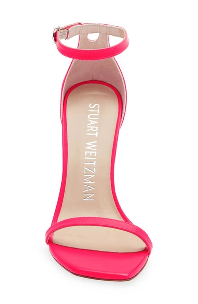 Shop Stuart Weitzman Nudistcurve Ankle Strap Sandal In Neon Pink
