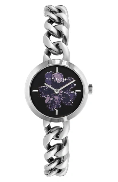 Shop Ted Baker Maiisie 28mm Bracelet Watch In Silver/ Black/ Silver