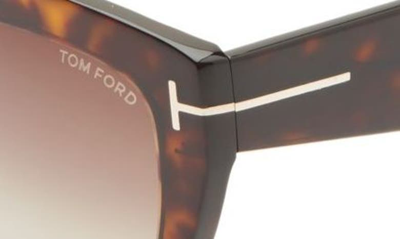 Shop Tom Ford Phobe 56mm Square Sunglasses In Dark Havana / Gradient Roviex