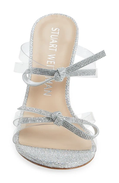 Shop Stuart Weitzman Bow 100 Slide Sandal In Clear/ Crystal