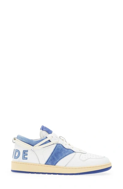 Shop Rhude Rhecess-low Sneaker In White/ Royal