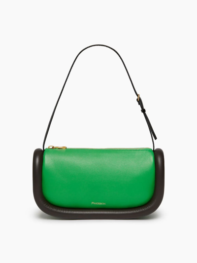 Shop Jw Anderson Bumper-15 Leather Shoulder Bag In Green
