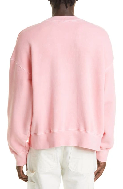 Shop Palm Angels Headless Bear Cotton Sweatshirt In Fuchsia Fluorescent Brown