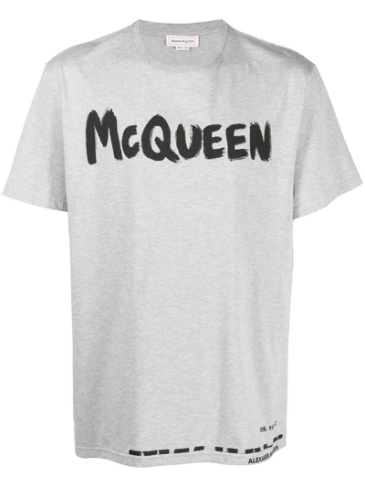 Shop Alexander Mcqueen T-shirt Logo In Grey