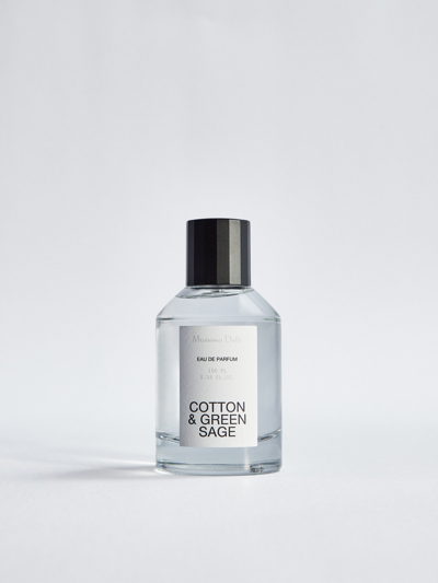 Shop Massimo Dutti (100 Ml) Cotton & Green Sage Eau De Parfum In Pale Green