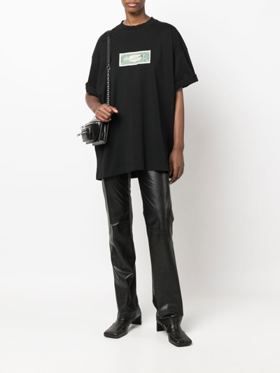 Vetements Dollar-print Cotton T-shirt In Black | ModeSens