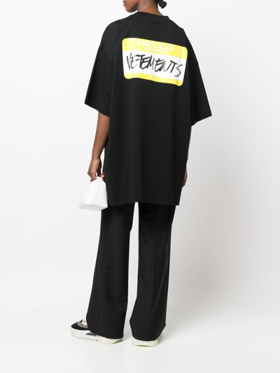 Shop Vetements My Name Is  T-shirt In Black