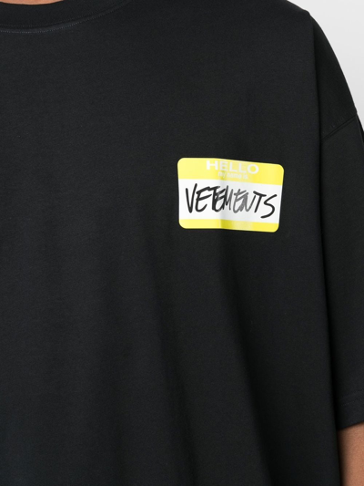 Shop Vetements My Name Is  T-shirt In Black