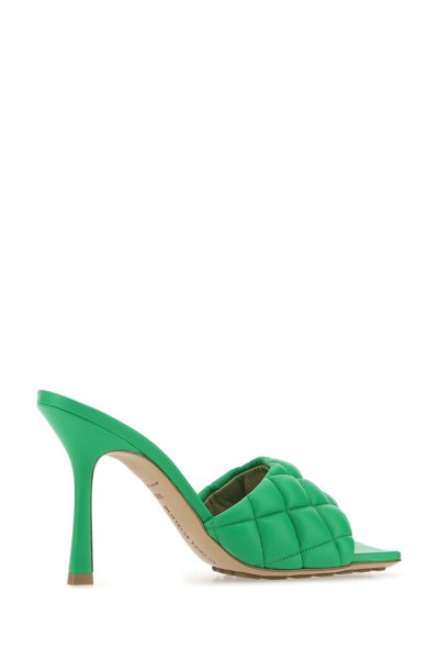 Shop Bottega Veneta Grass Green Nappa Leather Padded Sandals Green  Donna 40