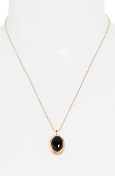 Shop Missoma Savi Ridged Stone Necklace In Gold