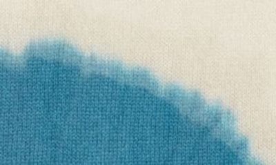 Shop The Elder Statesman Blot Colorblock Cashmere Sweater In Ivory W/ Mandarin
