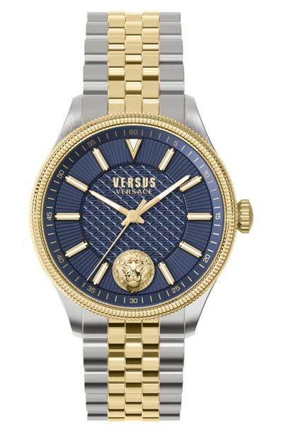 Shop Versus Colonne Bracelet Watch, 45mm In Yellow Gold/ Stainless Steel