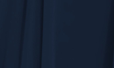 Dessy Collection Convertible Neck Long Sleeve Chiffon Gown In Midnight Navy