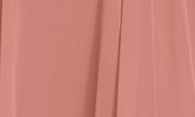 Dessy Collection Convertible Neck Long Sleeve Chiffon Gown In Desert Rose