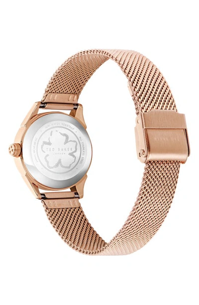 Shop Ted Baker Luchiaa Mesh Strap Watch, 27mm In Rose Gold/ Black/ Rose Gold