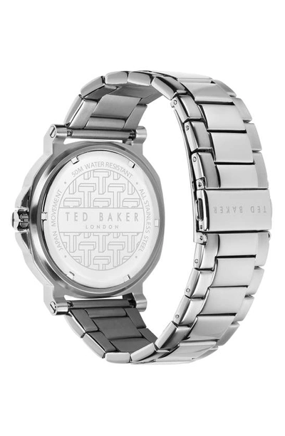 Shop Ted Baker Actonn Bracelet Watch, 44mm In Silver/ White/ Silver