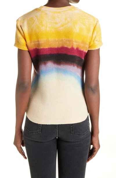 Shop Acne Studios Unisex Emmbar Rainbow Organic Cotton Fleece T-shirt In Coffee Brown