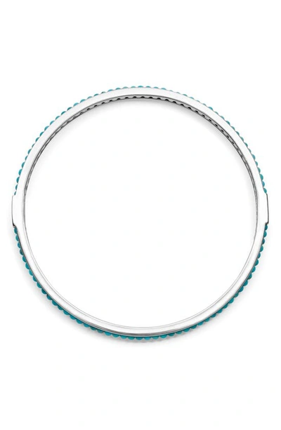 Shop Lagos Caviar Icon Beaded Bangle Bracelet In Silver/ Turquoise