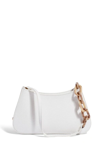 Shop House Of Want Newbie Vegan Leather Shoulder Bag In Summer White Lizard