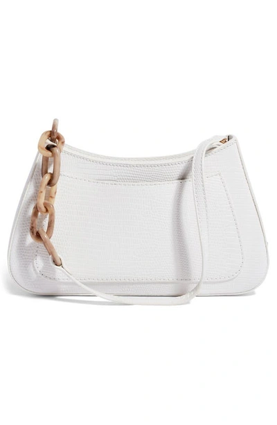 Shop House Of Want Newbie Vegan Leather Shoulder Bag In Summer White Lizard