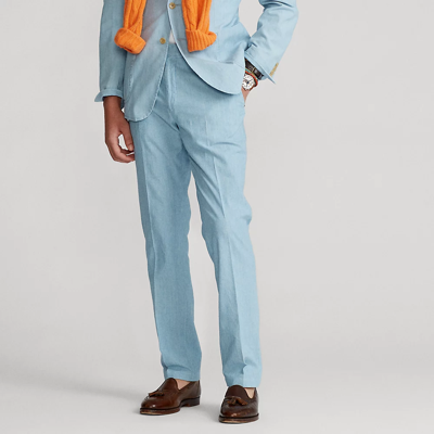Shop Ralph Lauren Chambray Suit Trouser