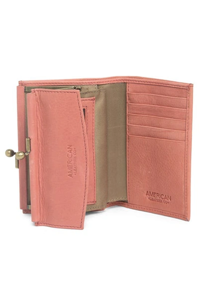 Shop American Leather Co. Dana Bifold Leather Wallet In Faded Rose