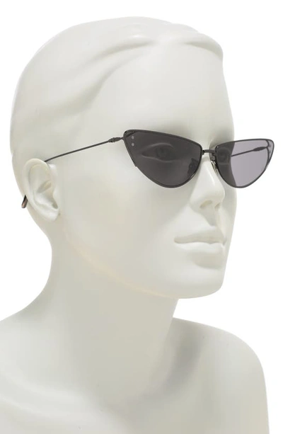 Shop Dior Miss B1u 63mm Oversize Cat Eye Sunglasses In Shiny Gumetal / Smoke