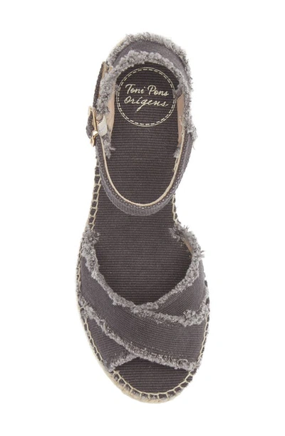 Shop Toni Pons Irina Ankle Strap Wedge Sandal In Black Fabric
