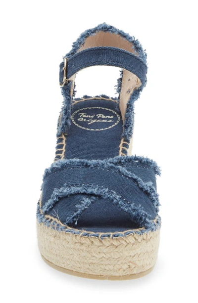 Shop Toni Pons Irina Ankle Strap Wedge Sandal In Mari Navy Fabric