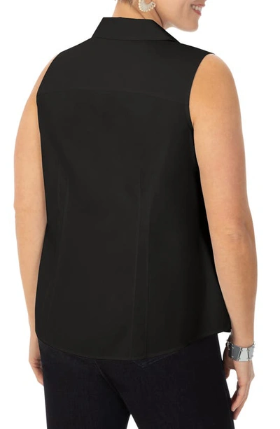 Foxcroft Taylor Sleeveless Button-up Shirt In Black