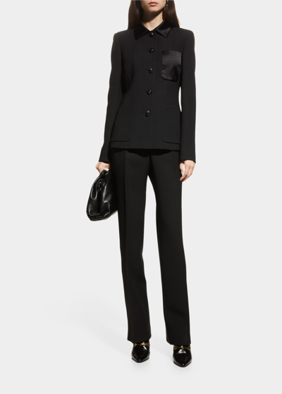 Shop Lafayette 148 Gates Straight-leg Pants In Black