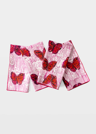Hunt Slonem Pretty In Pink Cotton Dinner Napkin