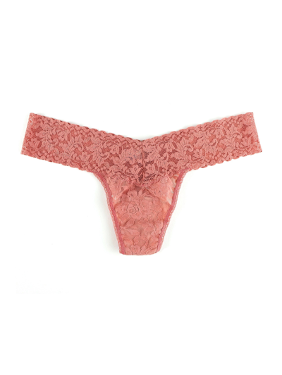 Shop Hanky Panky Signature Lace Low Rise Thong In Pink