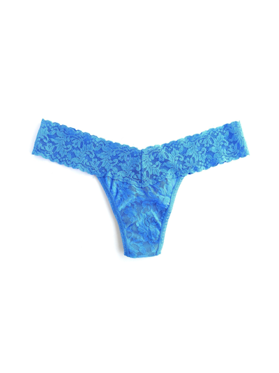 Shop Hanky Panky Signature Lace Low Rise Thong In Blue