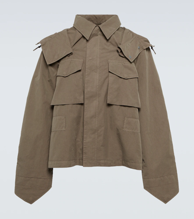 Shop Our Legacy Field Cotton-blend Jacket In Army Green High Twist Solaro