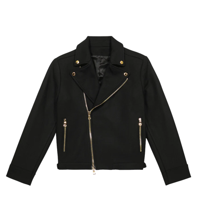 Shop Balmain Wool-blend Jacket In 930or-nero/oro