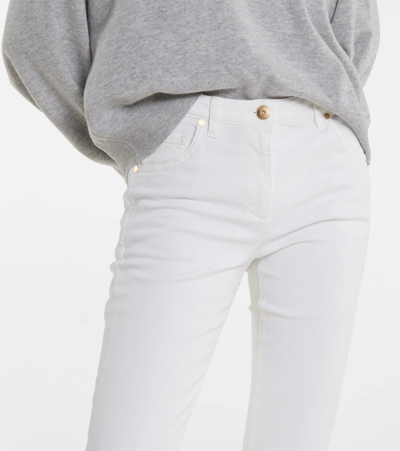 Brunello Cucinelli Mid-rise Slim Jeans In Bianco