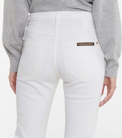 Brunello Cucinelli Mid-rise Slim Jeans In Bianco