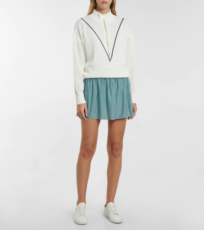 Shop Varley Tennis Calva Cotton Sweater In Snow White