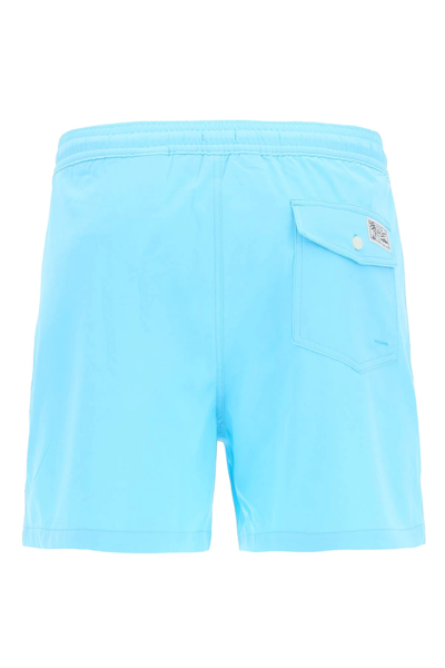 Shop Polo Ralph Lauren Pony Embroidered Swim Shorts In Light Blue