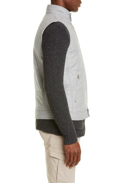 Shop Eleventy Asymmetrical Quilted Wool Blend Vest In Grey