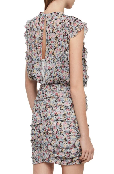 Shop Allsaints Hali Floral Print Minidress In Violet