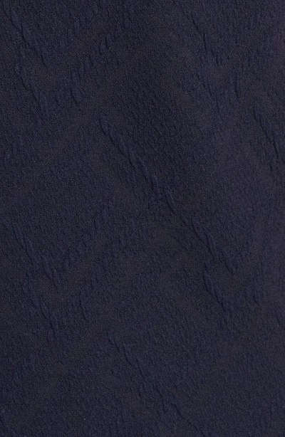 Classiques Entier 'stamped Structure' Leather Trim Top In Navy Evening