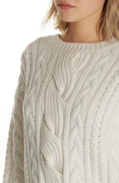 Shop Frame Cable Knit Wool Blend Sweater In Off White