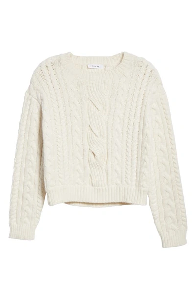 Shop Frame Cable Knit Wool Blend Sweater In Off White