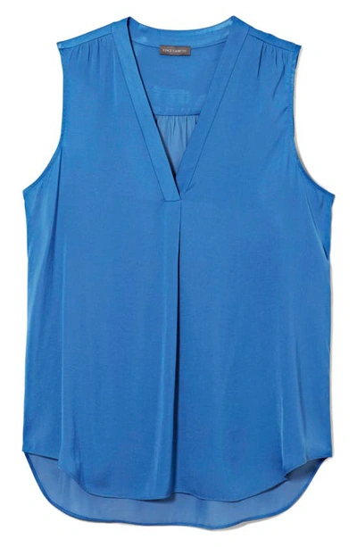 Shop Vince Camuto Rumpled Satin Blouse In Blue Aura
