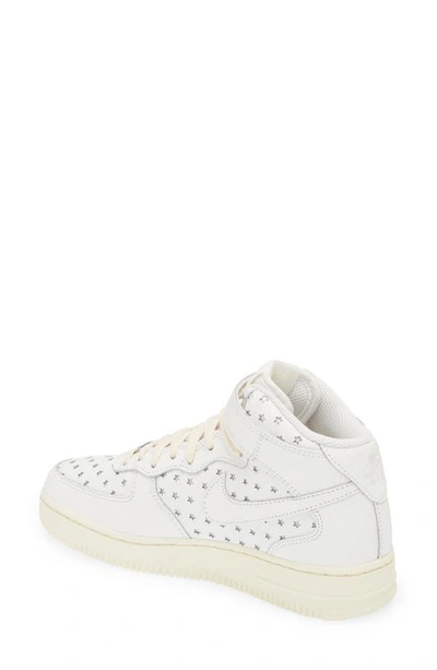 Shop Nike Air Force 1 Perforated Mid Top Sneaker In Summit White / Coconut Milk
