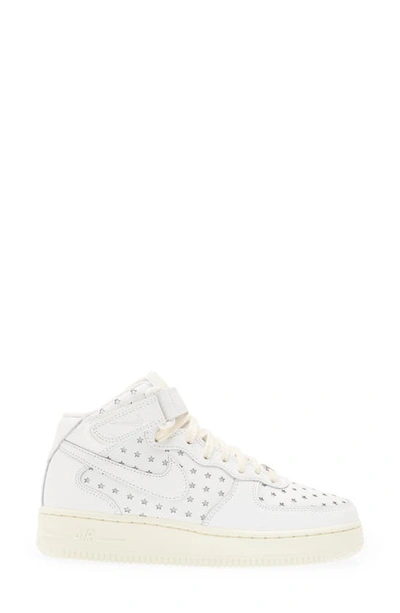 Shop Nike Air Force 1 Perforated Mid Top Sneaker In Summit White / Coconut Milk