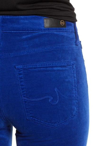 Shop Ag The Farrah High Waist Velvet Jeans In Egyptian Blue